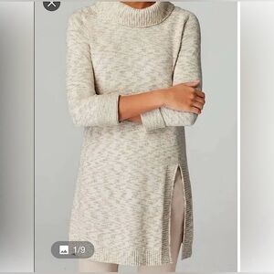 J. Jill - Pure Jill Cowl Neck Tunic cream oatmeal colored sweater,  size M